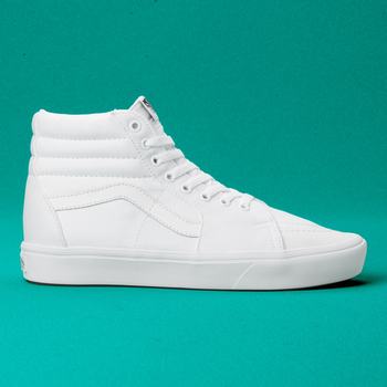 Panske Kotnikove Tenisky Vans Classic Comfycush Sk8-Hi Biele VA57ZXLKG